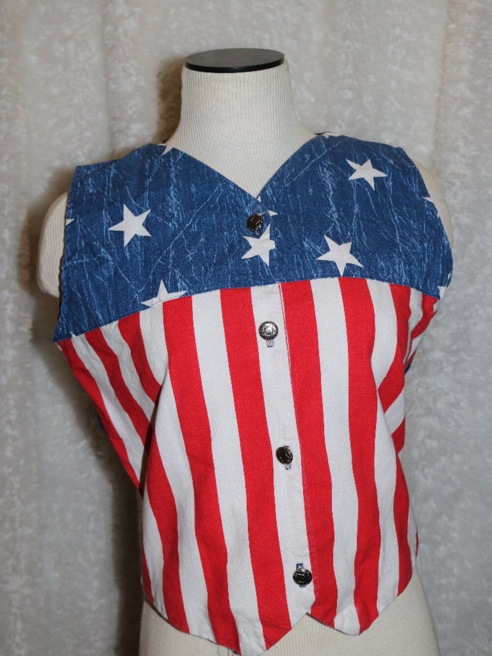 Sas'sa vintage American flag vest stylish and patriotic size medium